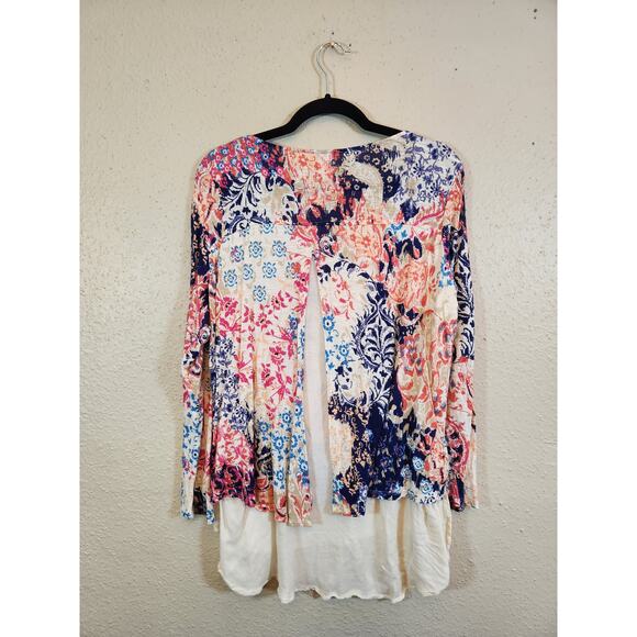 Westbound Women's Floral Scoop Neck Long Sleeves Pullover Tunic Top‎ Size XL - Picture 2 of 5
